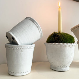 White washed plant pot view 2