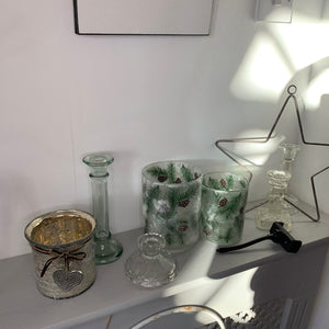 Pine Frosted Glass Candle Holders view 4