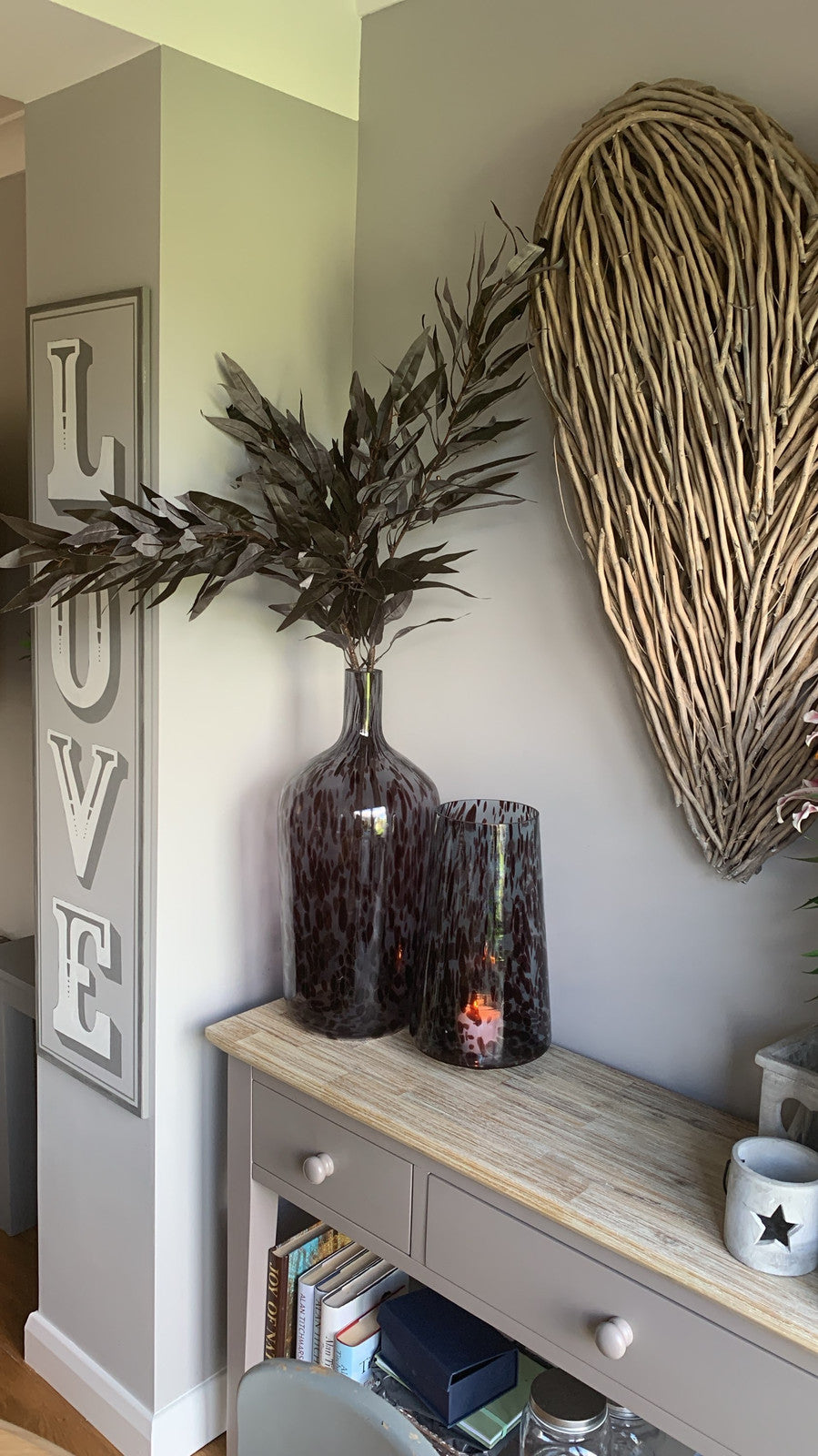 Black Dappled Tapered Vase