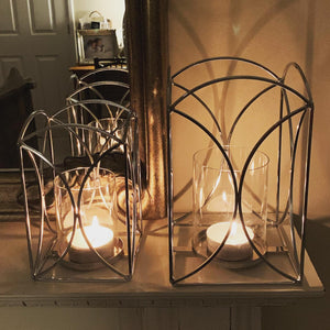Silver Wire Candle Lantern view 2