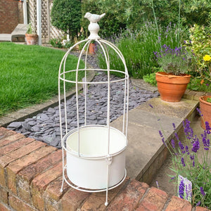 Tall White Bird Plant Stand view 4