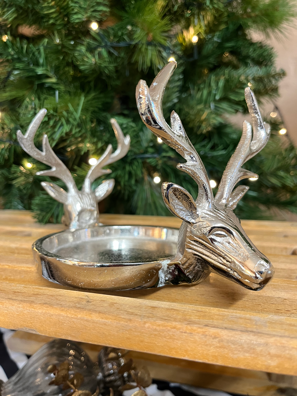 Double Headed Stag Candle Holder