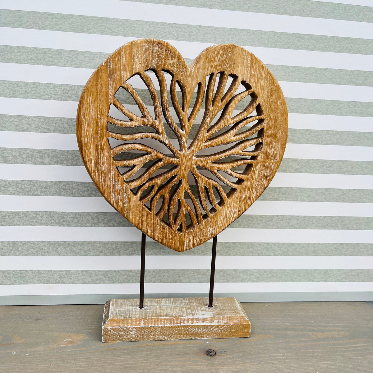 Wooden Heart on Stand