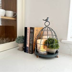 Blue Metal Bird Cloche view 7