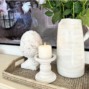 Carved Wooden Candle Holder view 3