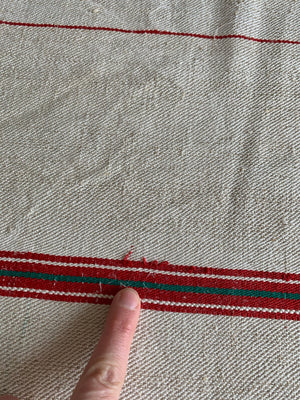 Grain Sack Table Runner- Red & Green Stripe view 5