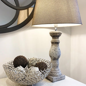 Rustic stone lamp view 1